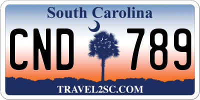 SC license plate CND789