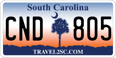 SC license plate CND805