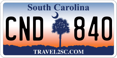 SC license plate CND840