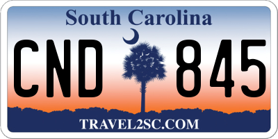 SC license plate CND845