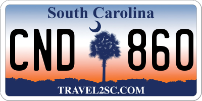 SC license plate CND860