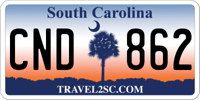 SC license plate CND862