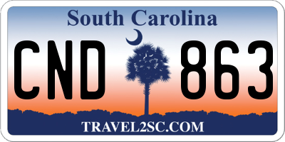 SC license plate CND863