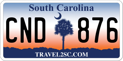 SC license plate CND876