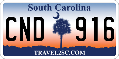 SC license plate CND916