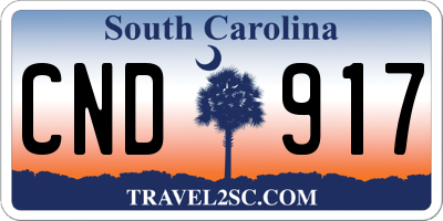 SC license plate CND917