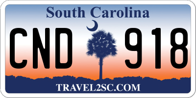 SC license plate CND918