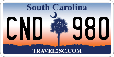 SC license plate CND980