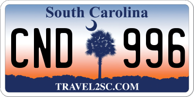 SC license plate CND996