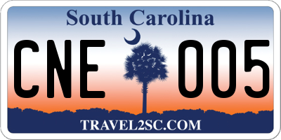 SC license plate CNE005