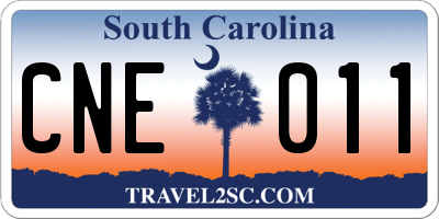 SC license plate CNE011