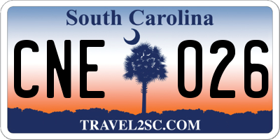 SC license plate CNE026