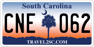 SC license plate CNE062