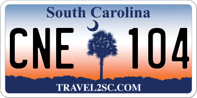 SC license plate CNE104