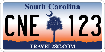 SC license plate CNE123