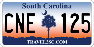SC license plate CNE125