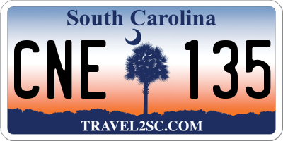 SC license plate CNE135