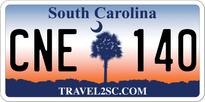 SC license plate CNE140