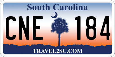 SC license plate CNE184