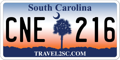 SC license plate CNE216