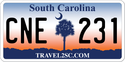 SC license plate CNE231
