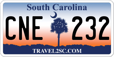 SC license plate CNE232