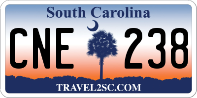SC license plate CNE238