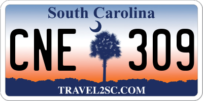 SC license plate CNE309