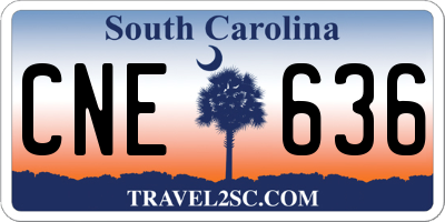 SC license plate CNE636