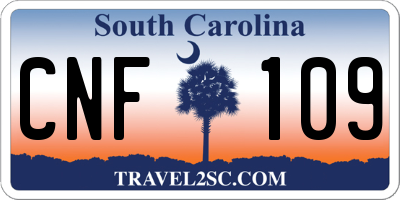 SC license plate CNF109