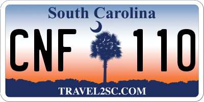 SC license plate CNF110