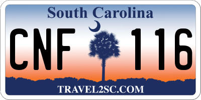 SC license plate CNF116