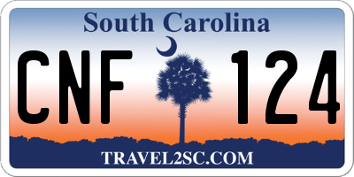 SC license plate CNF124