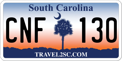 SC license plate CNF130