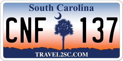 SC license plate CNF137