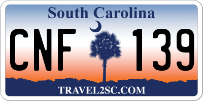 SC license plate CNF139