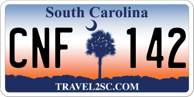 SC license plate CNF142