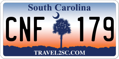 SC license plate CNF179