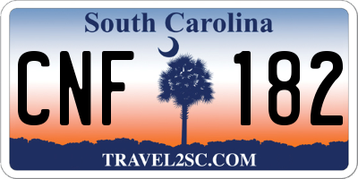 SC license plate CNF182