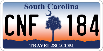SC license plate CNF184