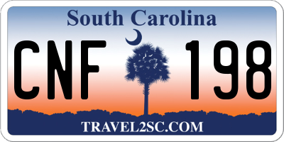 SC license plate CNF198