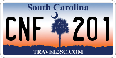 SC license plate CNF201