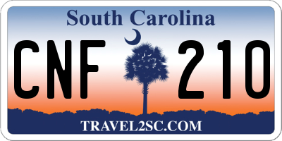 SC license plate CNF210