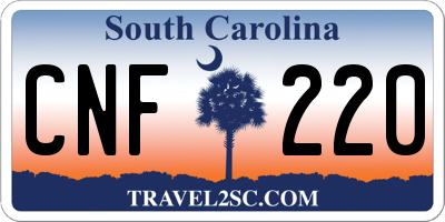 SC license plate CNF220