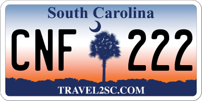 SC license plate CNF222