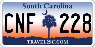 SC license plate CNF228