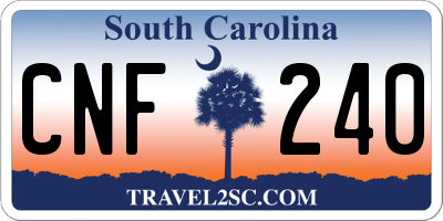 SC license plate CNF240