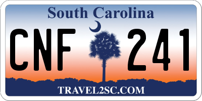 SC license plate CNF241