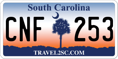 SC license plate CNF253