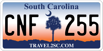 SC license plate CNF255